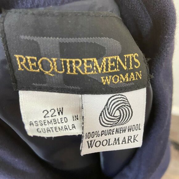 Requirements Car Coat Jacket Vintage Women's Navy Blue Button Front Size 22 W - Picture 7 of 9